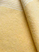 Load image into Gallery viewer, Soft Lemon Stripe SINGLE New Zealand Wool Blanket
