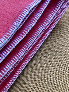 Warm Pink Thick DOUBLE Wool Blanket - Robinwul - Fresh Retro Love NZ Wool Blankets