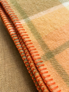 Apricot and Olive SINGLE Zenith New Zealand Wool Blanket.