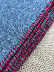 Large SINGLE Army/Campfire Red Edge WOOL BLEND Blanket