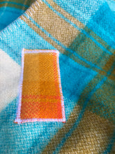 Load image into Gallery viewer, Retro Turquoise SINGLE super thick with patch repair - Fresh Retro Love NZ Wool Blankets
