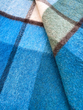 Load image into Gallery viewer, Deep Teal &amp; Sage TRAVEL RUG - New Zealand Wool
