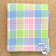 Fresh & Bright Check SINGLE New Zealand Wool Blanket