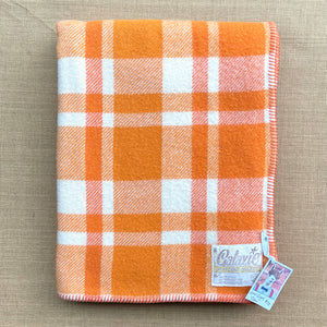 Mandarin Orange SINGLE NZ Wool blanket  - Galaxie!
