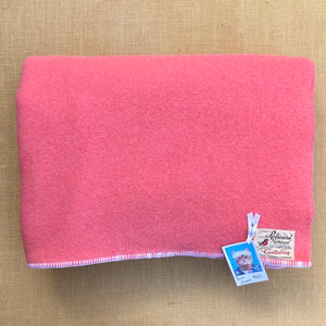 Warm Pink Thick DOUBLE Wool Blanket - Robinwul - Fresh Retro Love NZ Wool Blankets
