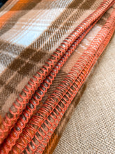 Load image into Gallery viewer, Fantastic Retro Browns &amp; Orange KING Pure New Zealand Wool Blanket.
