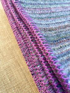 Fuchsia/Grey Multicolour Yarn SINGLE Campfire New Zealand Wool Blanket