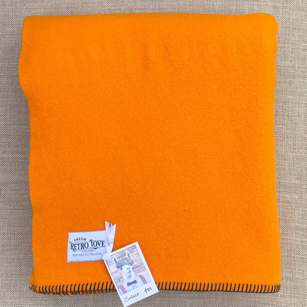 Super Bright Orange SINGLE New Zealand Wool Blanket