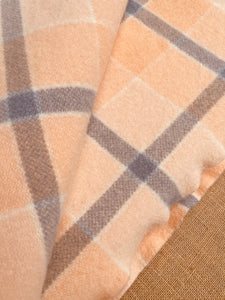 Apricot Blush and Cool Grey SINGLE New Zealand Wool Blanket