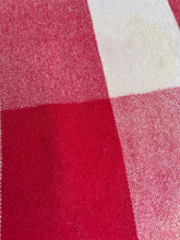 Load image into Gallery viewer, **BARGAIN** Flawed Red Check Onehunga KING SINGLE NZ Wool Blanket.
