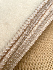 Soft Cream Onehunga Woollen Mills SINGLE Pure Wool Blanket