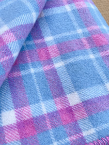 Pink & Blue, Thick & Fluffy SINGLE New Zealand Wool Blanket