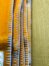 Load image into Gallery viewer, Gold Check SINGLE bright with two patch repair. Disco Fever!! - Fresh Retro Love NZ Wool Blankets
