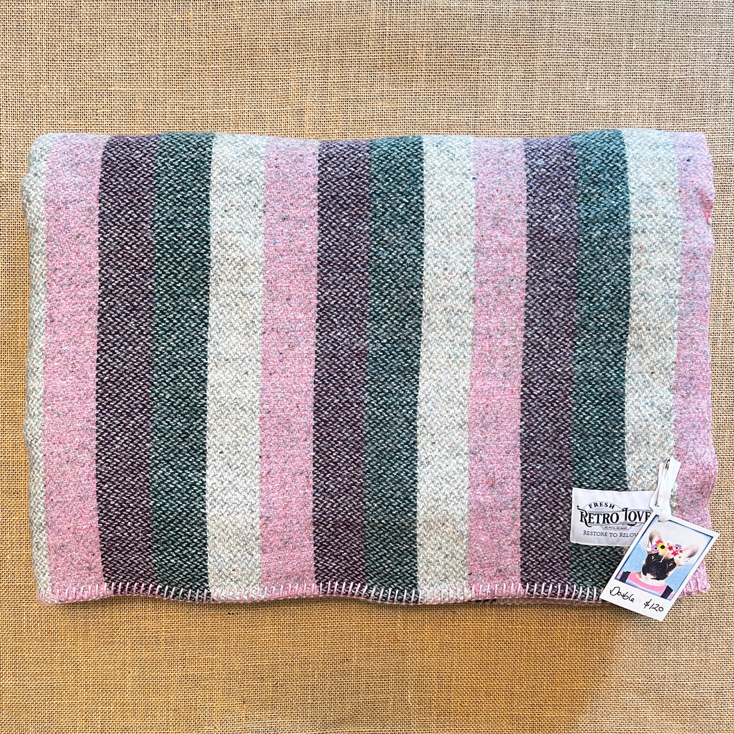 Lightweight Striped DOUBLE New Zealand Wool Blanket