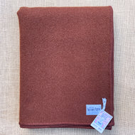 Solid Chocolate Brown SINGLE Pure New Zealand Wool Blanket.