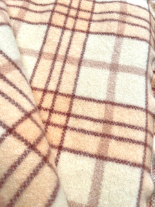 Blush Pink & Cream Qualcraft SINGLE Pure Wool Blanket
