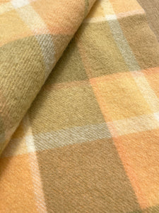 Apricot and Olive SINGLE Zenith New Zealand Wool Blanket.