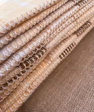 Load image into Gallery viewer, Soft Cream, Butter and Brown  KING Pure New Zealand Wool Blanket.

