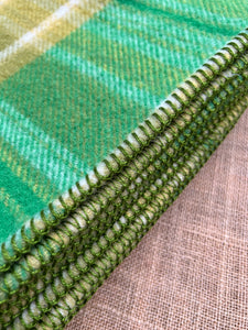 Extra Soft Farmhouse Greens Large SINGLE New Zealand Wool Blanket