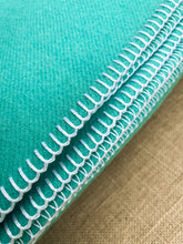 Load image into Gallery viewer, Bright Turquoise DOUBLE/QUEEN New Zealand Wool Blanket
