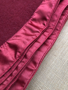 Thick & Soft Brick Red SINGLE Blanket with Satin Trim Dromorne - Fresh Retro Love NZ Wool Blankets