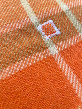 Load image into Gallery viewer, Mandarin Check Lightweight THROW/COT New Zealand Wool Blanket
