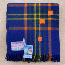 Load image into Gallery viewer, Royal Blue &amp; Orange TRAVEL RUG - New Zealand Wool Blanket
