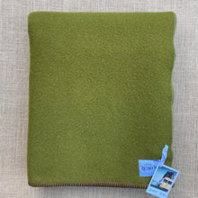 Load image into Gallery viewer, Solid Olive Soft SINGLE Pure New Zealand Wool Blanket.
