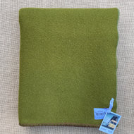 Solid Olive Soft SINGLE Pure New Zealand Wool Blanket.