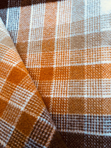 Poppa Styles Brown Check SINGLE Soft and Cosy - Fresh Retro Love NZ Wool Blankets