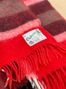Bold Red & Black Check Onehunga TRAVEL RUG Collectible New Zealand Wool