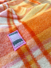 Load image into Gallery viewer, Cheerful Orange and Pink DOUBLE Extra Long NZ Wool blanket
