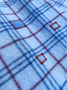 Thick Blue & Burgendy KING SINGLE New Zealand Wool Blanket