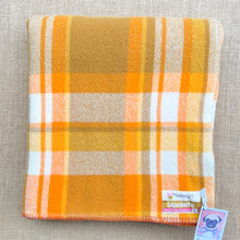Load image into Gallery viewer, Cheerful Orange &amp; Olive SINGLE New Zealand Wool Blanket
