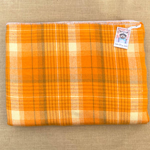 Stunning Retro Orange KING Pure Wool Blanket.