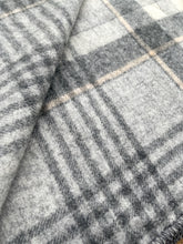 Load image into Gallery viewer, Extra Thick Grey Check KING Onehunga NZ Wool Blanket
