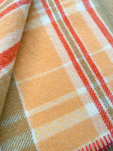 Melon & Tangerine SINGLE New Zealand Wool Blanket
