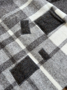Modern Style Charcoal Greys THROW New Zealand Wool Blanket
