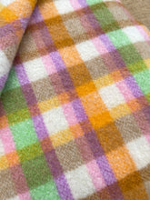 Load image into Gallery viewer, Bright Mini-check Multi Colour SINGLE New Zealand Wool Blanket.
