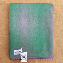 Load image into Gallery viewer, Pine Green &amp; Mauve Ombre SINGLE Pure New Zealand Wool Blanket

