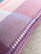 Load image into Gallery viewer, Gorgeous Mauve, Apricot &amp; Cream DOUBLE Pure New Zealand Wool Blanket.
