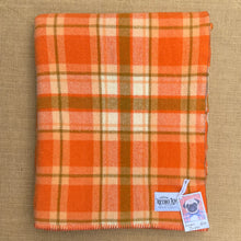 Load image into Gallery viewer, Retro Orange &amp; Olive SINGLE NZ Wool blanket  - Classic 70&#39;s
