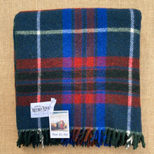 Load image into Gallery viewer, Fluffy &amp; Soft  Blue &amp; Red Tartan TRAVEL RUG New Zealand Wool Blanket
