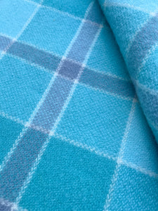 Pretty Mint & Teal SINGLE New Zealand Wool Blanket