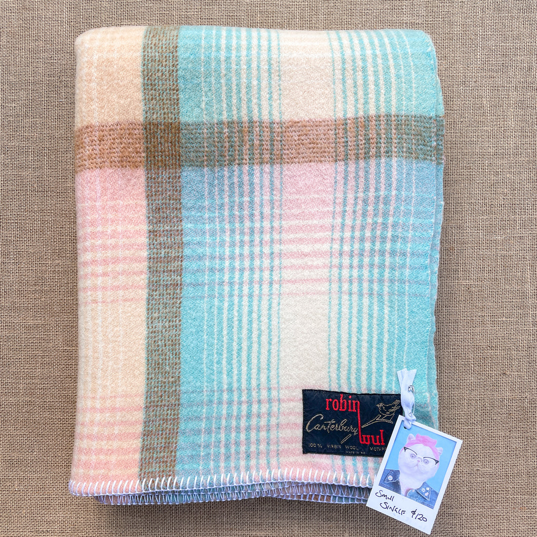 Pastel Sorbet SINGLE New Zealand Wool Blanket.