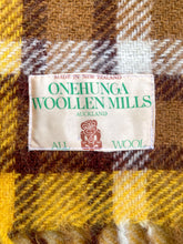 Load image into Gallery viewer, Fluffy, Soft Golds &amp; Browns TRAVEL RUG - Collectible Onehunga NZ Wool

