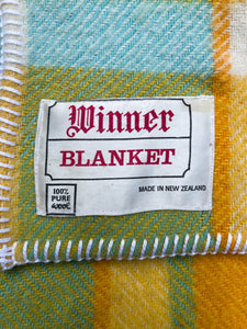Bright & Cheerful SINGLE Winner New Zealand Wool Blanket.