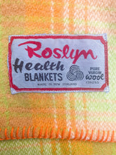 Load image into Gallery viewer, Fresh Lime &amp; Orange Roslyn SINGLE New Zealand Wool Blanket
