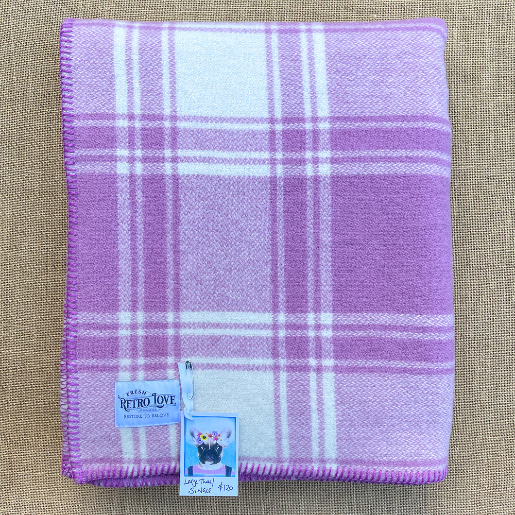 Super soft Blush Mauve THROW/SINGLE New Zealand Wool Blanket (no label)