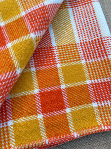 Bright Yellow & Orange PRAM/BABY Pure Wool Blanket